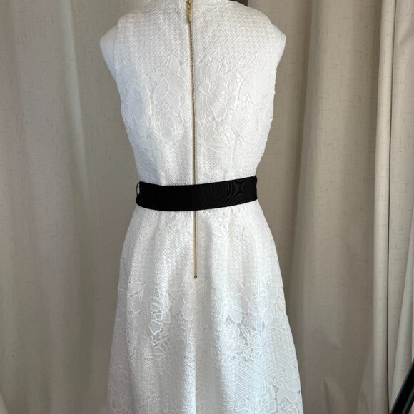 WHBM Lace Dress White with Black Sash Size 4 NWT - Picture 2 of 10